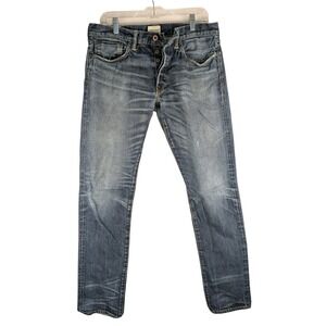Simon Miller Slim‎ Fit Jeans Mens 34 Blue Medium Wash Whiskered Made in USA